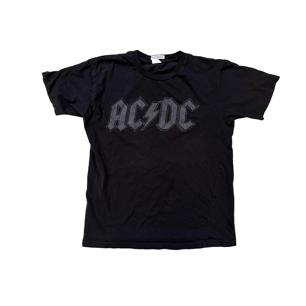 Vintage‎ 2004 AC/DC T-Shirt Mens Medium Black Faded Rock Metal Y2K